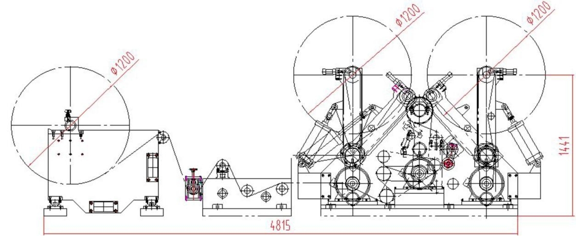 1200mm 250gsm Carbonless Paper Jumbo Roll Slitter Rewinder NCR Slitter Rewinder Machine