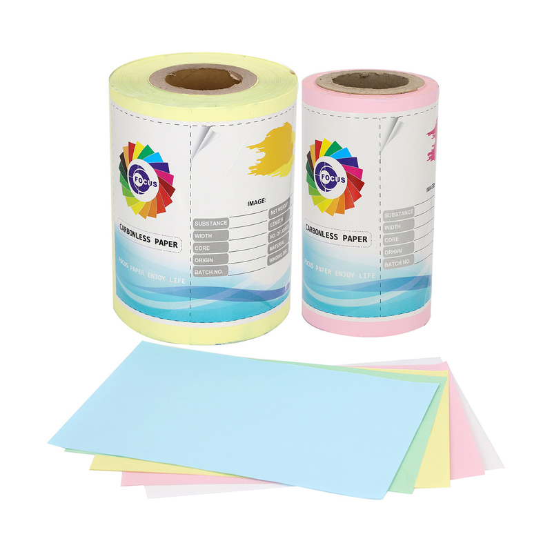 FSC Virgin wood pulp Clear image CB/CFB/CF Black/Blue image Invoice 5 plys  ncr Paper For Continuous Bill