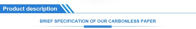 Azul de papel sem carbônio do papel do NCR do tipo do foco/papel sem carbônio imagem latente preta